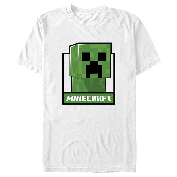 Men's Minecraft Creeper in a Box Graphic Tee White Small