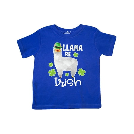 

Inktastic St. Patrick s Day Llama Be Irish with Green Shamrocks Gift Toddler Boy or Toddler Girl T-Shirt