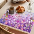 thumbnail image 3 of Spring Watercolor Placemats Set of 8, Purple Flowers Oil Painting Non-Slip Place Mats Washable Table Mats for Kitchen Dining Table Decorations Indoor/Outdoor, 3 of 9