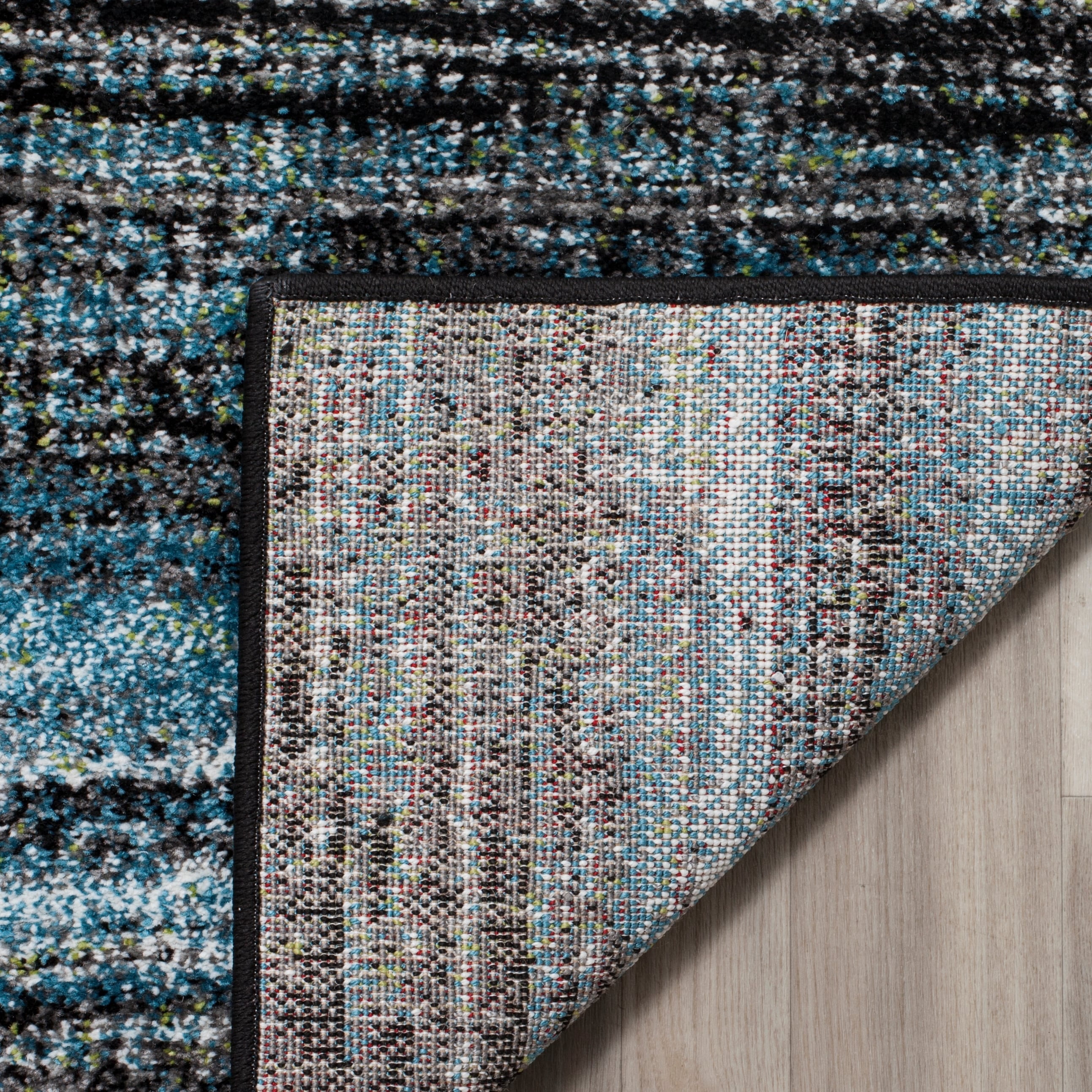 SAFAVIEH Porcello Scarlett Abstract Striped Area Rug, Charcoal/Blue, 4' x 6'