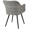 thumbnail image 3 of Modway Endeavor 19" Rattan & Fabric Outdoor Patio Dining Arm Chair in Gray, 3 of 6