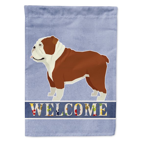 English Bulldog Welcome Flag Canvas House Size