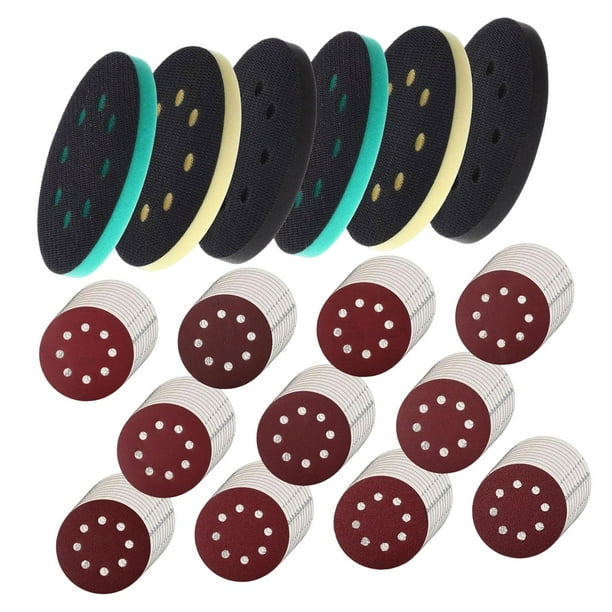 Almohadillas y discos para lijadora,Almohadillas de interfaz para lijadora orbital de 5 pulgadas Almohadillas de pulido,Almohadillas de espuma Discos de lijado Papel de lija,Almohadillas de