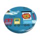 thumbnail image 1 of Balery Transportations With Cute Animals Fundas de asiento para taburete de bar redondo de tela de terciopelo ajustables que protegen de arañazos y manchas para sillas de 14 a 17 pulgadas.-14 inch, 1 of 7