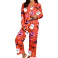 thumbnail image 2 of LIIPEE Womens Halloween Graphic Pajamas Long Sleeve Button Down Shirts And Pants Holiday Pajama Set Fall Sleepwear, 2 of 4