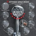 thumbnail image 5 of Rain Shower Head Combo-14''Rainfall ShowerHead,8 Modes Handheld with ON/OFF Pause Switch, Double High Pressure Shower heads with Hose,Adjustable and detachable for Couple and Kids, 5 of 9