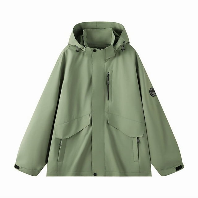 ManxiVoo Veste Imperméable à Capuche pour Femmes Multi-Poches Manteau d'Activité Extérieure Coupe-Vent Équipement de Randonnée pour Aventurières Taille P Vert