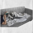 thumbnail image 6 of Phoenix Soft Flannel Fleece Throw Blanket, Egyptian Oriental Birds Traditional Culture Revival Motif, Cozy Plush for Indoor and Outdoor Use, 50" x 60", Black and White, by Ambesonne, 6 of 6