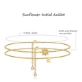 thumbnail image 2 of Ankle Bracelets for Women Initial Anklet 14k Gold Filled Layered Sunflower Ankle Bracelets Cute Boho Anklets with Initial Letter Ankle Bracelets for Women Jewelry Gifts, 2 of 7