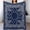 Bandana, variant on Bandana Paisley Throw Blanket Navy Blue White Mandala Bohemia Blankets for Sofa Bed Couch Chair Or Dorm 50"x60"