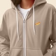 thumbnail image 5 of Dalix Hot Dog Embroidered Zip Hoodie Fleece Long Sleeve Pocket Warm Soft Mens in Tan XL X-Large, 5 of 5