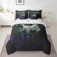 thumbnail image 3 of Feelyou 3D Gamepad Player Bedding Comforter Set 7pcs, Blue Green Honeycomnb Queen Bedding Sets, Modern Video Games Lover Reversible Queen Sheet Sets, Super Cozy Room Decor, 3 of 9