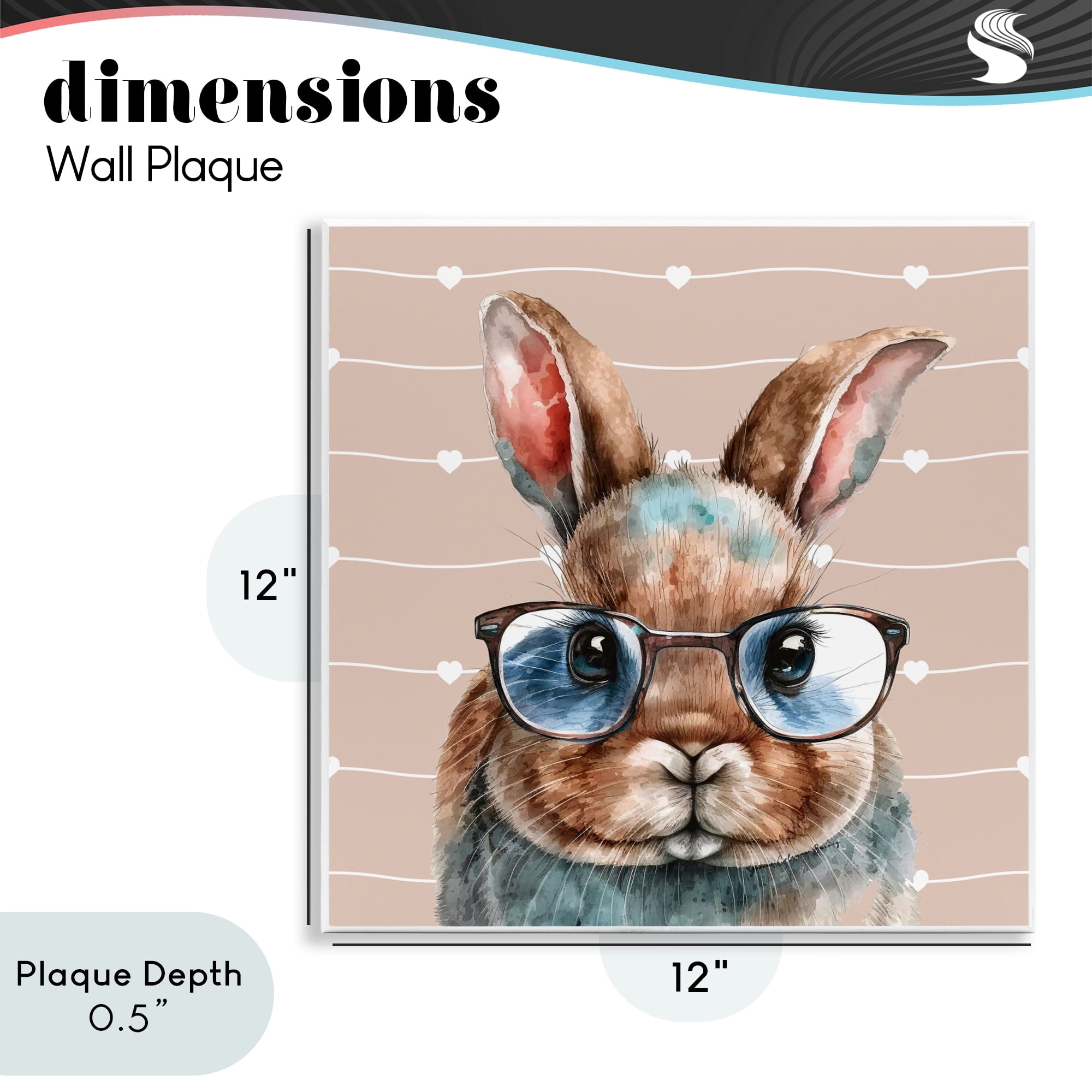 Stupell Industries Buster Rabbit with Specs Wall Plaque Art, design by Yvonne Coleman Burney