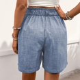 thumbnail image 6 of Shorts High Waisted Pleated Lightweight Casual Summer Trendy 2026 Work Trouser Shorts with Pockets Light Blue M, 6 of 6