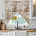 thumbnail image 2 of Rustic Romantic Swag Valances for Windows 2 Pack Moden Illustration Owl Envelope Stamp Linen Swag Kitchen Curtains 36 Inches Long Rod Pocket Short Window Treatment for Kitchen Bathroom 36"x36", 2 of 9
