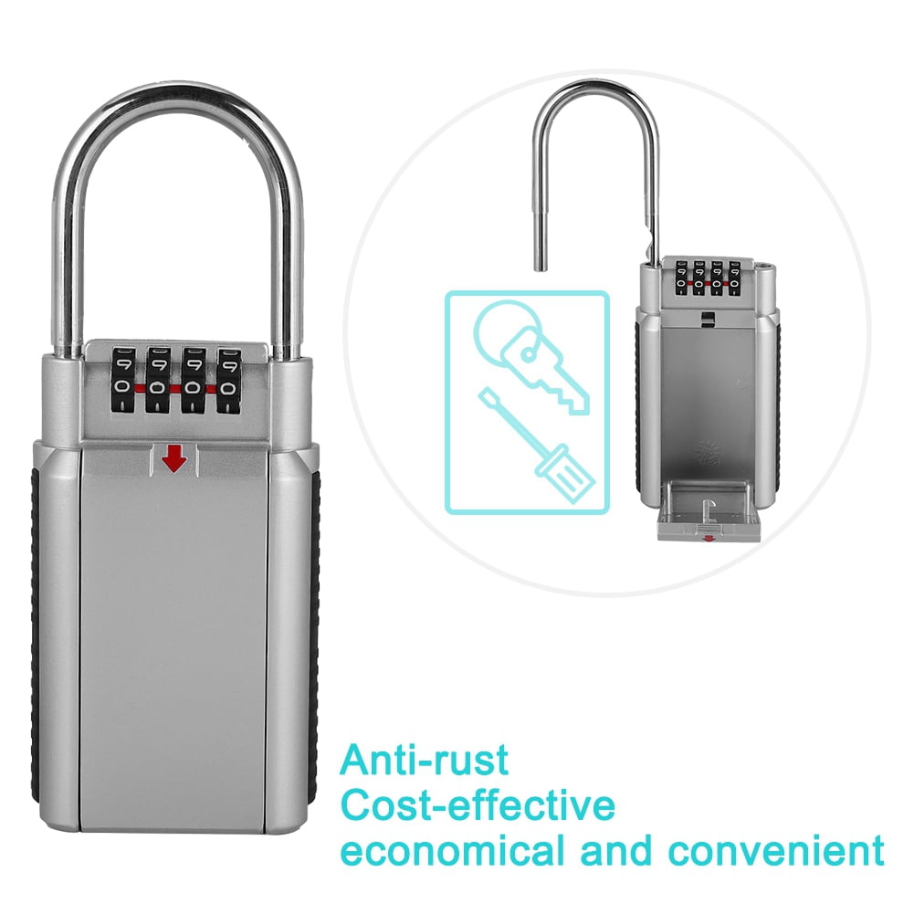 Rdeghly Metal Password Padlock Key Safe Storage Lock Box Lockbox