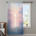 thumbnail image 4 of Ocean Seagull Sheer Curtains 72 Inches Long, Pink Blue Sunset Clouds Gradient Landscape Light Filering Curtains, Breathable Simi Curtain Privacy Drapes for Living Room Bedroom Window Treatment, 4 of 9