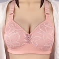 thumbnail image 2 of Penkiiy Women Bras Woman's Embroidered Glossy Comfortable Breathable Bra Underwear No Rims Pink Bras, 2 of 3
