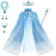 thumbnail image 1 of Juego de Capas de princesa TUNC 7 piezas Capa de princesa para niñas con corona de tiara varita azul, 1 of 5