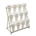 thumbnail image 2 of Flower Display Stand with 12 Buckets, Indoor Outdoor Rolling Floral Stand for Silk Fresh Flowers,3 Tier Florist Shelf Plant Cart for Flower Shop Garden Living Room,Easy to Install, 2 of 14