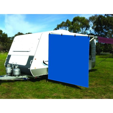 CAMWINGS RV Awning Privacy Screen Shade Panel Kit Side Sunblock Shade Drop 8 x 8ft, Blue