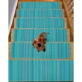 thumbnail image 2 of Blue Stripes Stair Treads Non Slip for Steps Abstract Modern 15 Pcs Reusable Adhesive Stair Runner Mats for Dogs Elders Carpet Treads Rugs for Staircase 8x30 In, 2 of 7