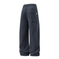 thumbnail image 5 of RongHuan Big and Tall Pants for Men Fleece Elastic Waist Wide Leg Pant Casual Drawstring Trousers Loose Vintage Sweatpants, 5 of 7