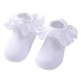 thumbnail image 1 of Female Baby Solid Color Cotton Socks Lace Ankle Socks Indoor Non-Slip Floor Socks Satin Ruffled Princess Knitted Socks For Children, 1 of 4