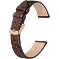 thumbnail image 1 of Brown Round Grain Leather Strap, Leather Strap, Soft Replacement Strap with Polished Buckle, 14mm, 1 of 5
