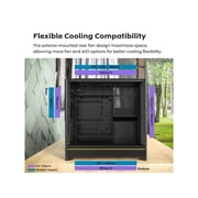 MONTECH HS01, ATX Mid-Tower PC Case, Gaming PC, High-Airflow, Reversible Layout, Mesh Front Panel, Sink-in Design, Toolless Panels, Black