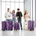 thumbnail image 5 of Zimtown 5-Piece Luggage Set with 8 Packing Cubes, Hard Shell Suitcase Set with Spinner Wheels Built-in TSA Lock, Purple, 5 of 22