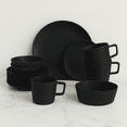 thumbnail image 2 of Vajilla Para 4 personas, en Color Negro Ceramica/Stoneware Elegante y Modernos Set de 16 Pzas con 8 Platos extendidos, 4 Tazones y 4 Tazas 12oz, 2 of 11