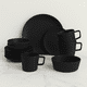 thumbnail image 2 of Vajilla Para 4 personas, en Color Negro Ceramica/Stoneware Elegante y Modernos Set de 16 Pzas con 8 Platos extendidos, 4 Tazones y 4 Tazas 12oz, 2 of 11