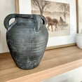 thumbnail image 4 of Black Pottery Terracotta Vase - Rustic Amphora with Handles - Handmade Decorative Accent for Home & Office - Casual Style for Living Room, Bedroom, or Shelf - 10" Black, 4 of 12