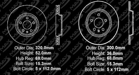 Fits: 2007 07 2008 08 2009 09 2010 10 2011 11 GMC Acadia Max Brakes Front Supreme Brake Kit KM069241 OE Series Rotors + Ceramic Pads