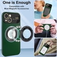 thumbnail image 3 of Magnetic for iPhone 15 Case Compatible with Magsafe [Glass Lens Camera Protector] Shockproof Hard PC Matte Back Protective Soft TPU Edge Phone Cases for iPhone 15 Dark Green, 3 of 7