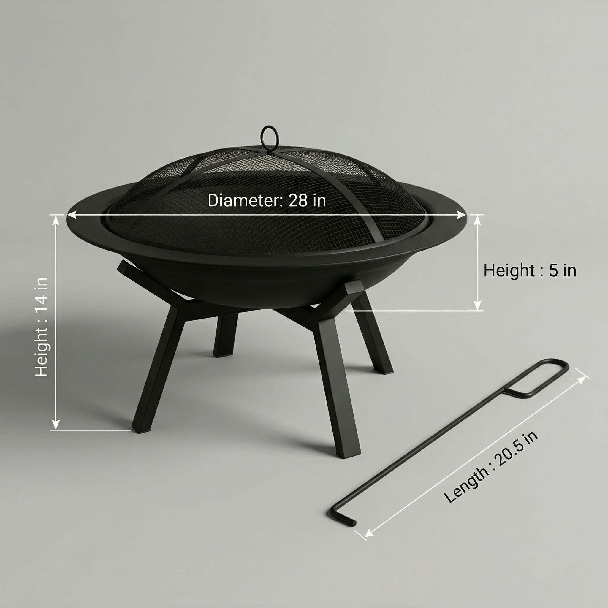 Fire Pit for Outside Wood Burning 28’’ Fire Pit Wood Burning