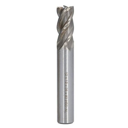 

4 Flute Milling Cutter High Speed Steel Straight Shank End Mill Cutters 12x12x26x83mm