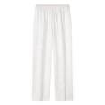 thumbnail image 4 of Ceisia Men's Big & Tall Linen Blend Wide Leg Pants Elastic Waist Drawstring Breathable Loose Fit Summer Beach Trousers White XXXL Gifts for Father, 4 of 9