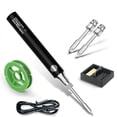 thumbnail image 1 of TFixol Kit de Fer à Souder USB Portable avec Embouts Interchangeables, Outil DIY Basse Tension 5V pour Usage Domestique, Design Compact et Sans Fil, Inclut Embouts pour Couteaux et Sabots, Noir, 1 of 7