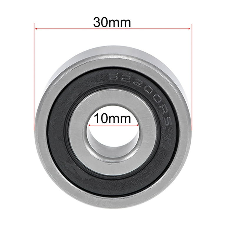 Uxcell 62200-2RS Deep Groove Ball Bearings - 10x30x14mm Double Sealed, Chrome Steel, 4pcs