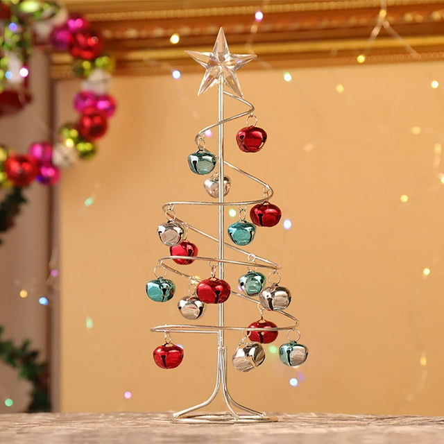 Elegant Spiral Christmas Tree Desktop Ornament for Holiday Window Display and Festive Party Decorations