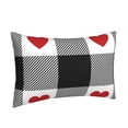 thumbnail image 2 of Balery Heart Black Buffalo Plaid Gingham Pillow Covers,Bed Pilowcases,Reversible Plush Throw Pillow Covers End Pillow Encasement,Pillow Case - 14"X20", 2 of 9