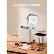 2lb Bread Machine, 12 Presets Bread Maker Gluten-Free Setting, 13 Hour Delay Timer, White