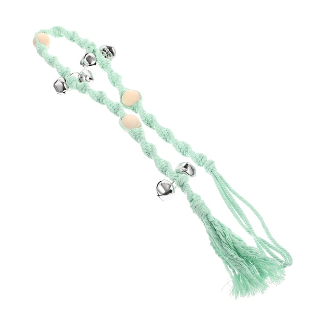 GOOHOCHY Dog Training Bell Pet Training Supplies Cotton Rope Green Hanging Bell Shape Simple Design 1Set