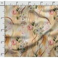 thumbnail image 2 of Soimoi Floral Print,Cotton Cambric, Quilting Fabric Sold by The Yard 42 Inch Wide, Medium Weight Cotton Fabric, SewingSupplies, Yellow, 2 of 5