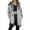Grey, variant on Womens Jacket Longline Jackets Christmas Print Winter Cozy Lined Full Zip Outerwear for Cold Weather Women's Coats Black L