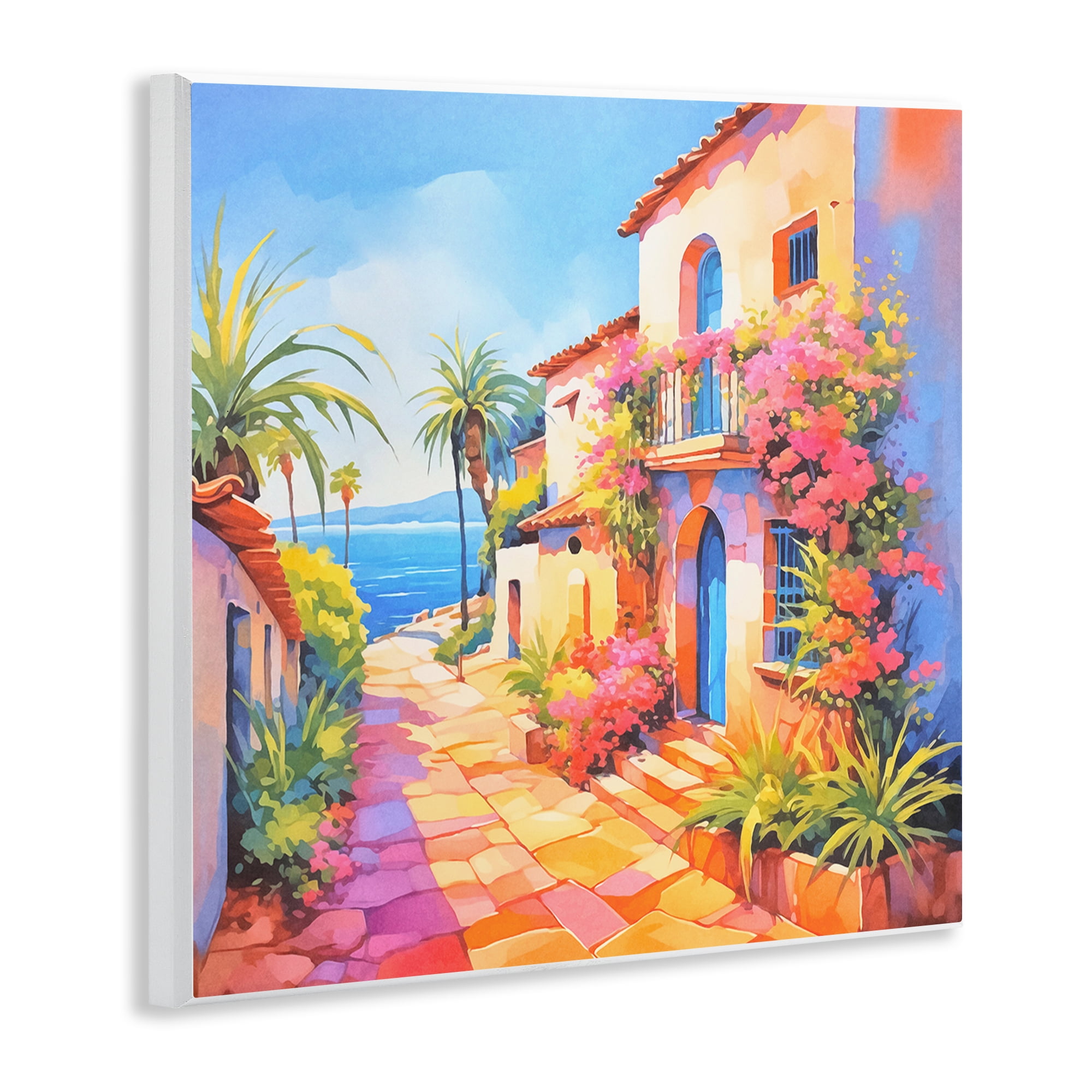 Stupell Industries Tropical Bella Vista Scenic & Cityscapes Painting Unframed Art Print Wall Art, 12 x 12