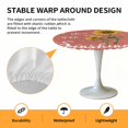 thumbnail image 2 of Elastic Fitted Round Tablecloth, Coral Red Sunshine Sunflower Waterproof Stretch Table Cover for 55"-60" Tables, Pastoral Bees Farmhouse Floral Washable Outdoor Tablecloths for Patio, Picnic, Camping, 2 of 9