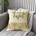 thumbnail image 4 of Biplut 45x45cm Square Pillow Case Rabbit Theme Colorful Eggs Home Decoration Flax Happy Easter Pillow Cushion Cover for Indoor (Type N), 4 of 13